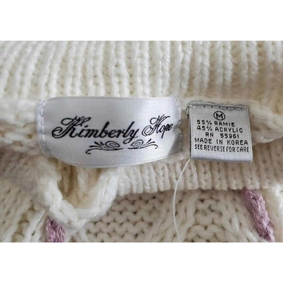 Kimberly Hope NWT Vintage 90's Boho Chic Floral Embroidered Sweater Size M - Picture 11 of 12